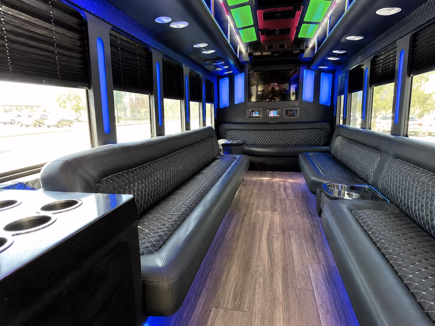 kirkland 15 passenger party bus inside