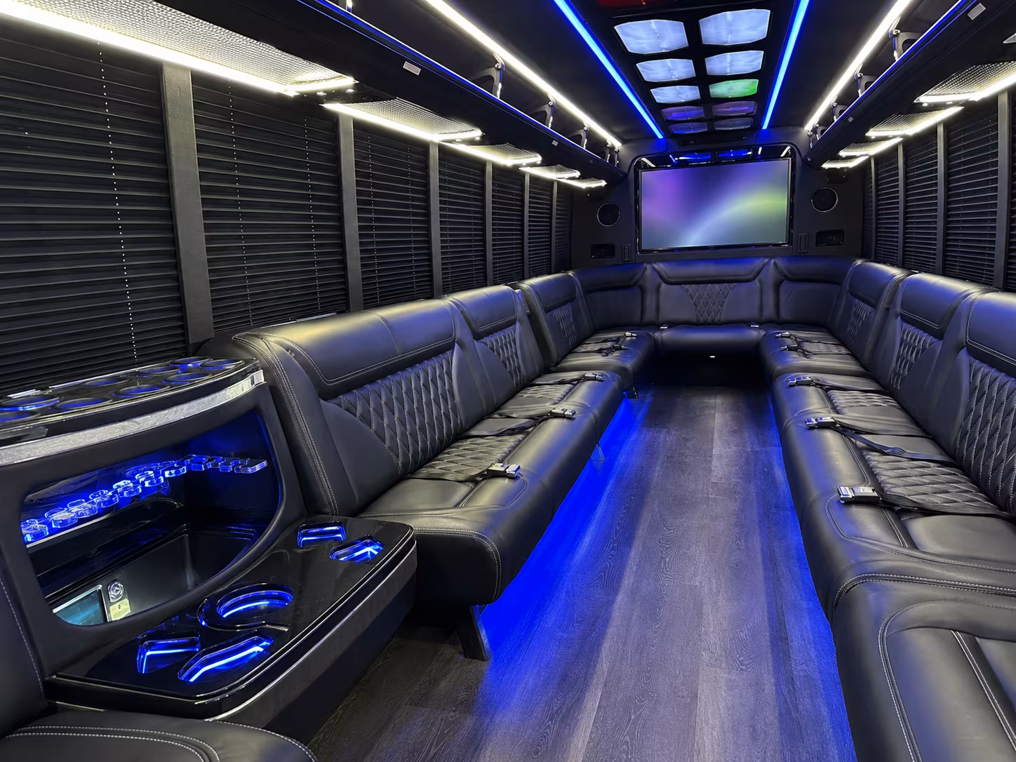 kirkland 20 passenger party bus inside