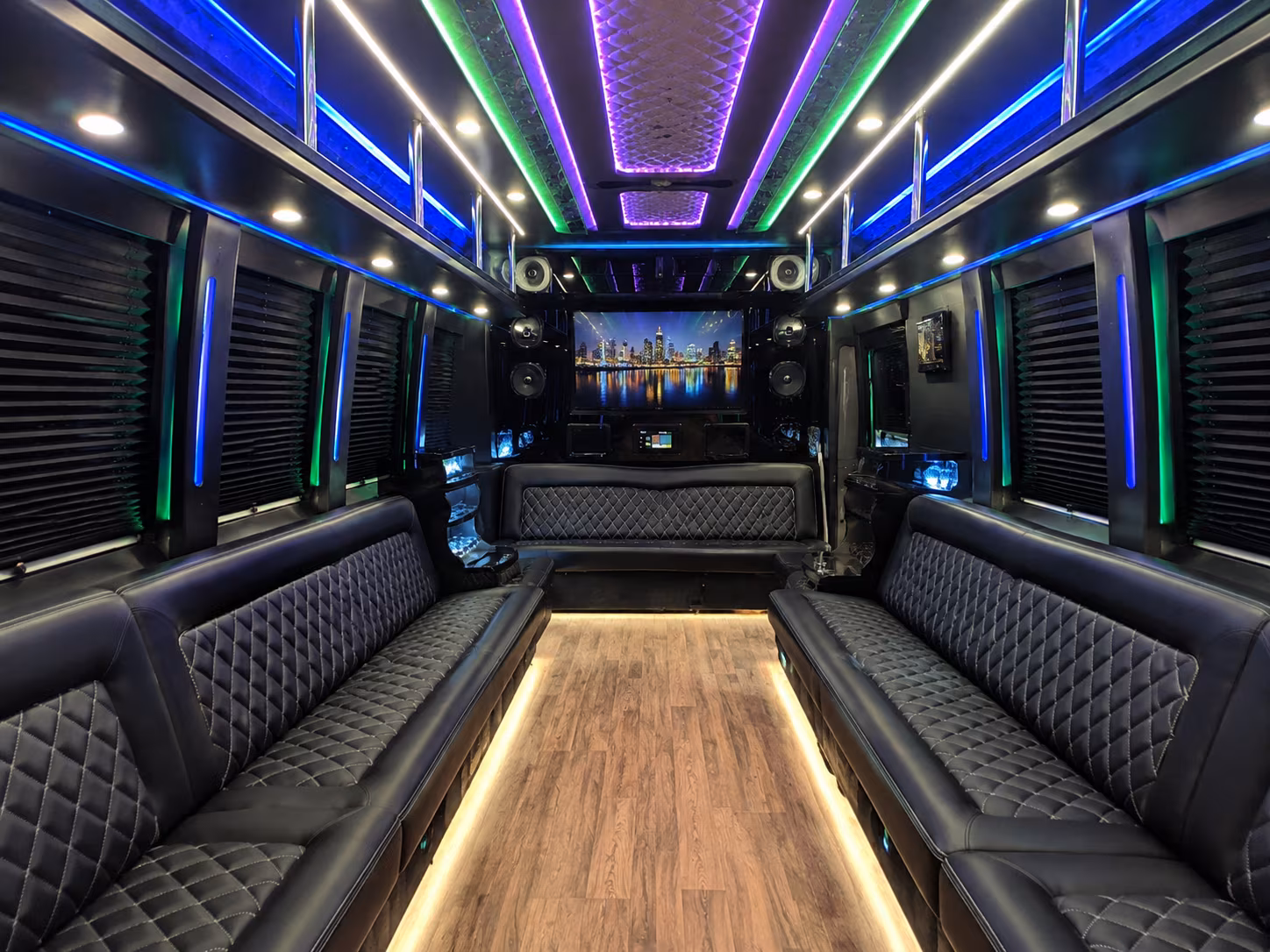 kirkland 25 passenger party bus interior