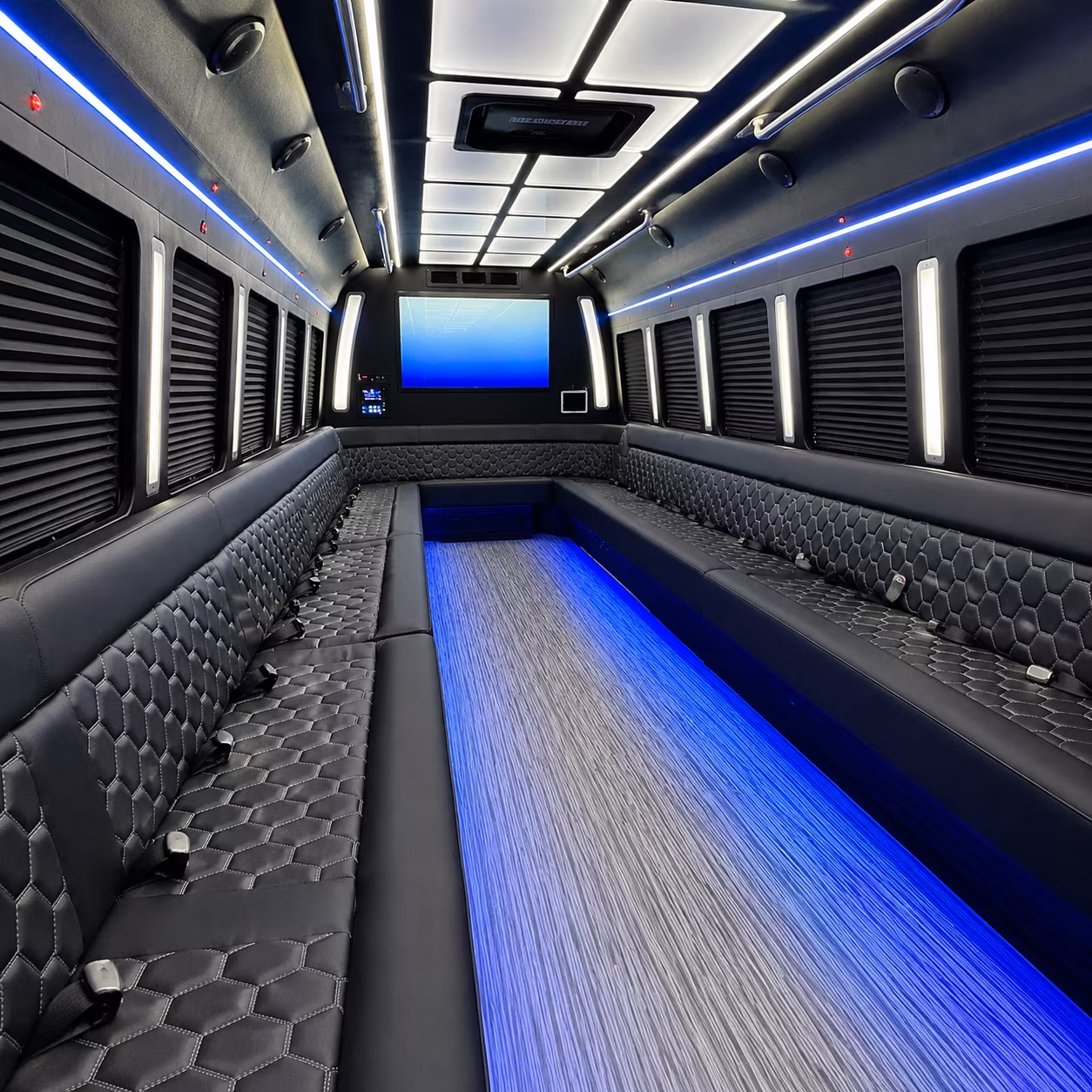 kirkland 50 passenger party bus inside